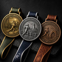 Medaglia Personalizzata per Maratona 5K 10K, Premio Sportivo per Corsa, Design 3D in Lega di Zinco Pressofuso, Basso MOQ con Nastro 2026