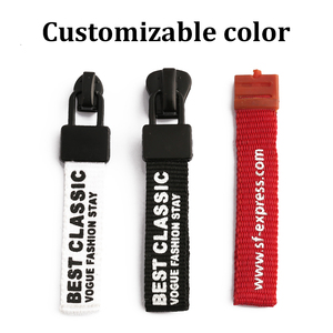Tùy Chỉnh In Ấn Logo Dệt Dây Kéo Puller #5 Vải <span class=keywords><strong>Zip</strong></span> Thanh Trượt Tự Động Khóa Dệt Dây Kéo Kéo - Product Image 3