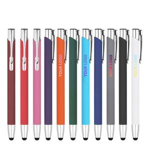 Stylo à bille multifonction de haute qualité, écologique, en plastique, personnalisable, avec revêtement en caoutchouc, encre multicolore - Product Image 3