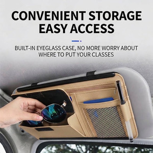 Bolsa de Almacenamiento Multifuncional para Parasol, Bolsa de Malla, Cremallera, Tarjetero Grande, Cable de Datos para Licencia de Conducir, Tarjeta Grande, Clip para <span class=keywords><strong>Gafas</strong></span> - Product Image 2