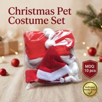 Ensemble de costumes de Noël en polaire pour chien et chat, chapeau, écharpe, cape, vêtements chauds en polyester pour animaux de compagnie, accessoires de fête, style Europe et Amérique