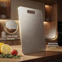 Groothandel dubbelzijdig titanium snijplank voor keuken, groenten, vlees, fruit, deeg, brood, metaal, roestvrij staal, hakblok