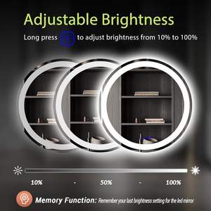 Miroir de salle de bain anti-buée <span class=keywords><strong>professionnel</strong></span> de 40 cm, moderne, en verre LED mural, épaisseur 10 mm, bord poli, best-seller 2025 - Product Image 3