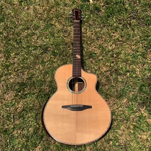<span class=keywords><strong>Kaysen</strong></span> 41 ''Accoudoir Table en épicéa massif Feuilles d'érable Incrustation Touche Guitare acoustique électrique Kit d'accessoires - Product Image 3