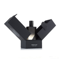Boîtes cadeaux noires à double ouverture avec marques en relief personnalisables pour l'emballage de produits de parfumerie