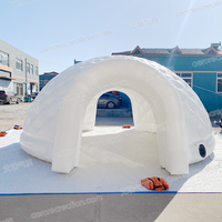 Tente igloo gonflable personnalisée à LED Tente de camping gonflable géante blanche Tente dôme gonflable portable avec souffleur