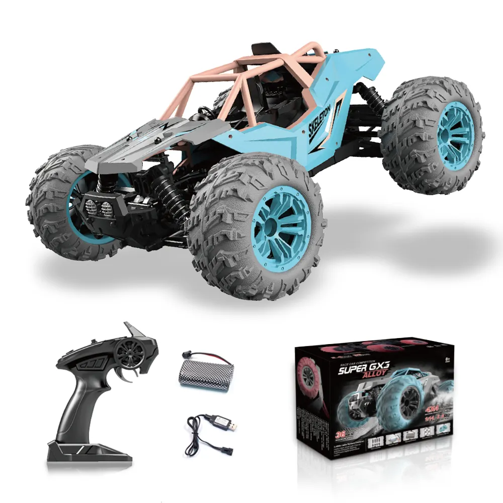 2.4G 4 Channels Car 1/14 Remote Control High Speed RC Car Buggy All-terrain 4x4 Car Remote Control Off-road Alloy Vehicles