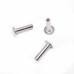 Custom Precise Fasteners Stainless Steel Aluminium Rivets Flat Head Semi Tubular Hollow Rivet