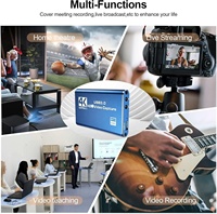 4K USB3.0 Video Capture Card for Laptop & Live Stream HDTV Compatible 1080P 60fps Screen Capture Game Recording PS4 Camera