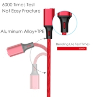Cable de Carga para Celular 3 en 1 de Nailon de 1m, Superventas 2026, Carga Rápida 3A USB con Múltiples Conectores y Blindaje Trenzado, Disponible en Stock