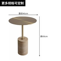 Table basse de luxe en travertin, forme carrée, design moderne, pour chambre à coucher
