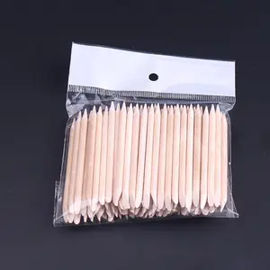 Pulidor de cutículas de madera para uñas, pegatinas de Arte para uñas, palitos de madera naranja, herramientas de manicura para eliminación de cutículas, 100 Uds.