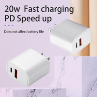Bloc de chargeur mural USB C 20W Chargeur rapide double port Chargeur de type C Adaptateur de prise de charge rapide Compatible avec iPhone