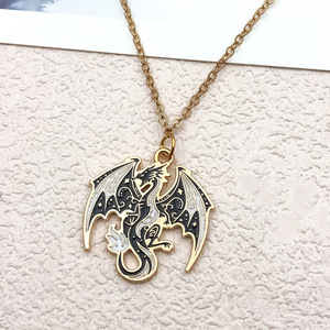 Vente en gros en usine de porte-clés gothiques Halloween noir phénix aigle corbeau oiseau renard cerf dragon pendentifs noir phénix aigle pendentifs - Product Image 3