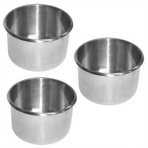 Supports de verres et de gobelets en acier inoxydable de 4 pouces de large pour table de poker encastrable, collection Chips and Games Jumbo - Product Image 1