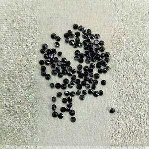 Cuentas facetadas redondas de diamante negro AAA de 3 mm, piedra preciosa natural para la fabricación de joyas a precio de mayoreo. - Product Image 1