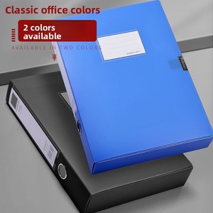 Boîte de classement en <span class=keywords><strong>plastique</strong></span> PP A4, organiseur de documents durable, boîte de rangement avec emplacement pour étiquette, pour le bureau, l'école, la maison - Product Image 4