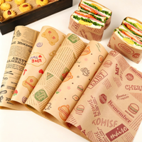 Papier alimentaire personnalisé résistant à la graisse pour hamburgers et sandwichs, papier de cuisine absorbant l'huile pour friture