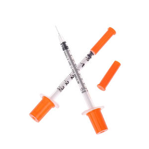 インスリン注射器<span class=keywords><strong>0</strong></span>.<span class=keywords><strong>5ml</strong></span> 1ml 30G 31G無菌安全精密段階ルアーロックオレンジチッププラスチック針付き - Product Image 4