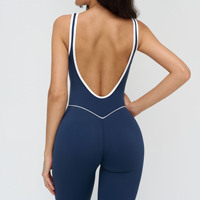 BNICE 9528 Ensemble de sport personnalisé avec logo pour femme, combinaison de sport sans couture, tenue de sport slim, combinaisons et playsuits
