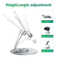 Support de tablette portable ergonomique, pliable, réglable, rotatif à 360°, en aluminium, pour ordinateur de bureau