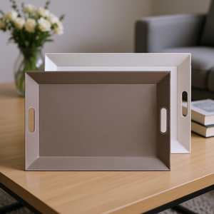 Plateau rectangulaire réversible Freeform Duo, plateau de service décoratif avec poignées - Product Image 3