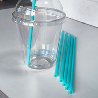 Couleurs personnalisées 6MM pailles jetables en PLA pour fête thé à bulles lisse Boba Smoothie Milkshake