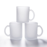 Mug en verre givré personnalisé par sublimation, motif personnalisable, tasse à café, cadeau créatif pour les fêtes, 11 oz, mug à impression par transfert thermique