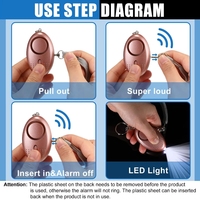 Sirène 130dB LED personnalisée porte-clés d'alarme SOS d'urgence portable d'autodéfense avec logo personnalisé alarme personnelle pour femmes et enfants