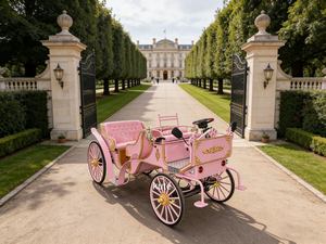 Chariot de mariage de haute qualité et abordable, style citrouille, chariot de mariée blanc - Product Image 4