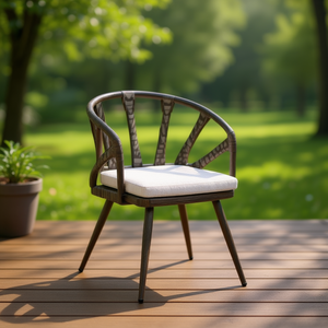 Sedia da Esterno Homeera 56x63x82cm con Telaio in Alluminio e Cuscino, Design Moderno Contemporaneo per Uso Residenziale - Product Image 2