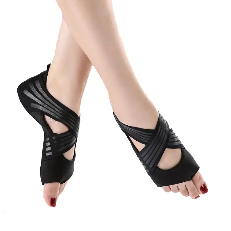 Zapatos de Pilates antideslizantes para mujer, zapatos de Yoga con punta abierta, plantilla de silicona transpirable, calcetines de baile