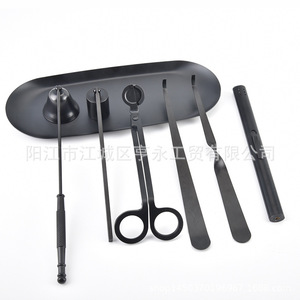Candle Tool Set 3Pcs Stainless Steel Extinguisher Scissors <b>Hook</b> <b>Black</b> Box Packaging Easy To Use Non Toxic Yangjiang Origin - Product Image 2