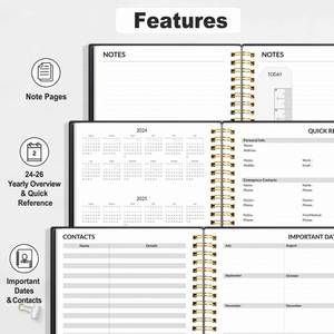 Custom A5 PU Leather Hardcover Spiral <b>Notebook</b> <b>Planners</b> with 100 Sheets and Custom Logo for Writing - Product Image 4