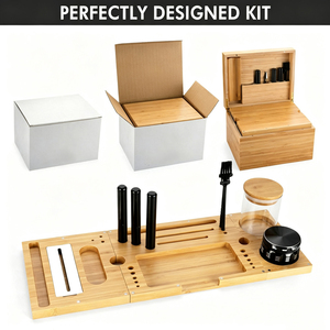 Caja de Almacenamiento Portátil de Madera con Bandeja Enrollable y Juego de Grinder, Kit para Fumar, Estuche para Cigarros y Cigarrillos, Logotipo Personalizable - Product Image 4