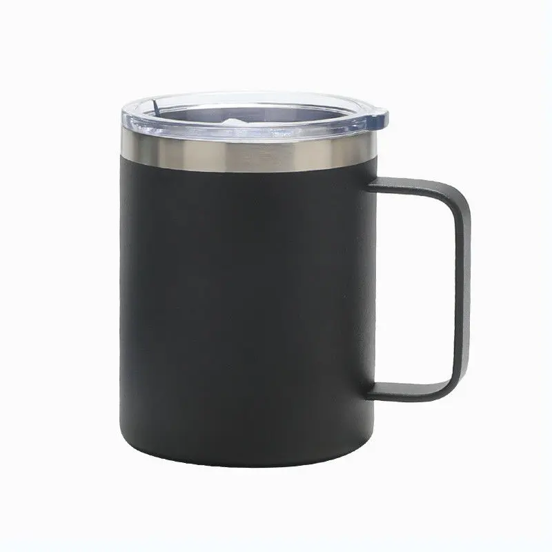 Caneca de café com alça para presente de escritório, caneca de viagem com isolamento de aço inoxidável de 12 onças, caneca de parede dupla, copo de viagem