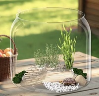 Mini aquarium cylindrique transparent moderne pour poissons rouges et tortues, décoration de salon/bureau intérieur