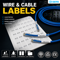 Etiqueta Termoencogible de PET Imprimible con Código de Barras por Transferencia Térmica KAIYU, Fábrica con 15 Años de Experiencia, Etiquetas Impermeables para Cables de Conexión Ethernet en Centros de Datos
