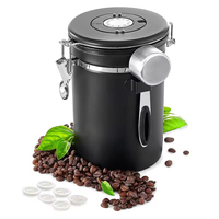 Pot de stockage sous vide de grains de café en acier inoxydable 304 avec cuillère Conteneur hermétique de grande capacité