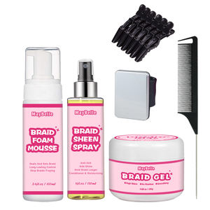 Gel de Tressage en Gros 250g pour Locks et Vanilles, Tenue Extra Forte, Étiquette Personnalisée, Spray Brillance Longue Durée pour Tresses, <span class=keywords><strong>Mousse</strong></span> à Tresses Ajoutant de la Brillance - Product Image 1