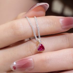 Bijoux Messi MSN-630 Or Jaune 14K Pierre Précieuse de Laboratoire de Forme Trillion Bijoux de Mode Pendentifs Breloques - Product Image 5