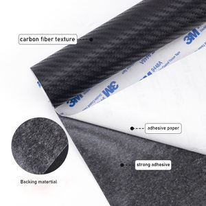 <span class=keywords><strong>Autocollant</strong></span> en fibre de carbone 0.8mm à motif de rayures en sergé écologique Autocollants de voiture en tissu vinyle PVC pour voitures Led et volant léger - Product Image 2