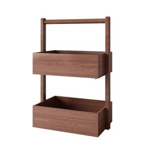 Estante de almacenamiento de madera de doble capa para escritorio, organizador de cosméticos, soporte de maquillaje de madera maciza de estilo Vintage, caja de almacenamiento de escritorio - Product Image 5