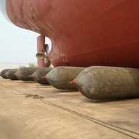 Airbags de sauvetage marins noirs à longueur personnalisée - Cylindriques en caoutchouc durable, certifiés ISO, pour le lancement de navires et le récupération de bateaux, longue durée de vie