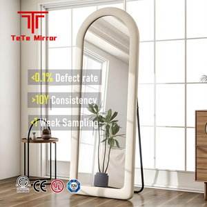 Tete Tùy Chỉnh Bán Buôn Hiện Đại Vòm Vẫy Khung Trang Trí Gương Nhung Flannel Đóng Khung Đầy Đủ Chiều Dài Đứng Gương Vvát - Product Image 1