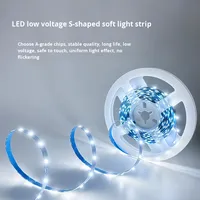 Bande LED en forme de S auto-adhésive 2835 intégrée, facile à plier, souple, mini lettre lumineuse basse tension pour TV, blanc chaud