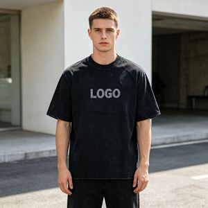 Camiseta de hombre, extragrande, de algodón, manga corta, cuello redondo, color liso, informal, con estampado de logotipo, corte regular, tejido jersey. - Product Image 4