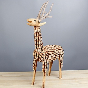 Figurine d'animal artisanale en bois de <span class=keywords><strong>saule</strong></span>, ornement rustique en bois, décoration de table, cadeau - Product Image 2