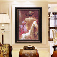 Peinture Décoration Maison Portrait Sensuel, Affiche d'Art Moderne Femme Nue, Tableaux Décoration Intérieure
