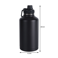 Bouteille d'eau isotherme en acier inoxydable de 32oz, 40oz, 64oz, demi-gallon, 2 litres (2L), avec paille, grande capacité, pour la gym et la randonnée